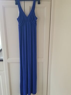 Design History Cobalt Blue Braided-Strap V-Neck Maxi Dress - Size M